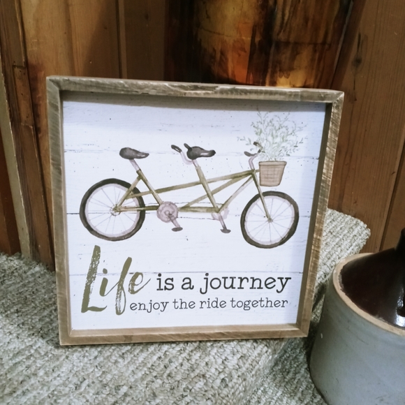 NWT Enjoy Ride Together Framed Sign - Picture 2 of 3